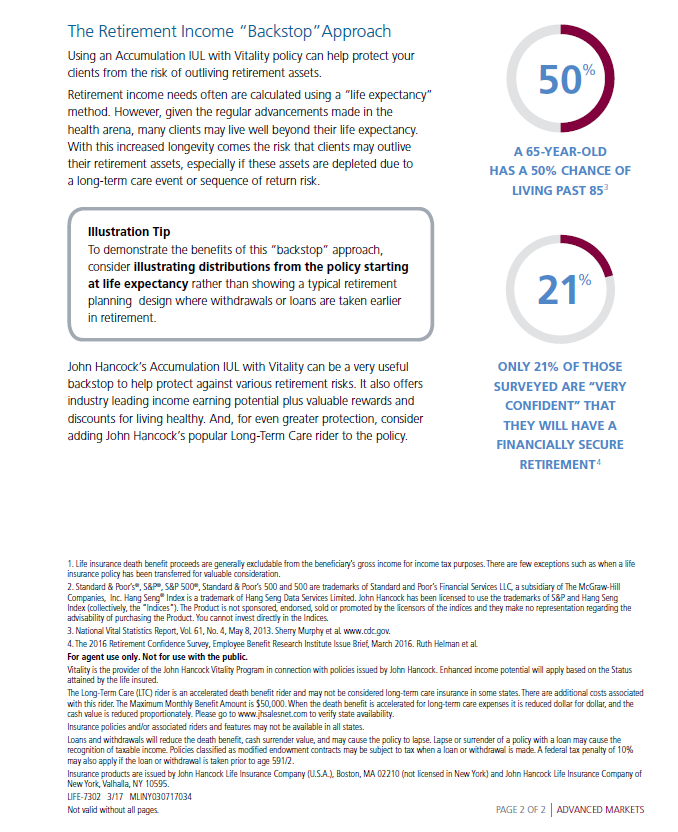 John Hancock’s Accumulation IUL with Vitality & Retirement Planning A